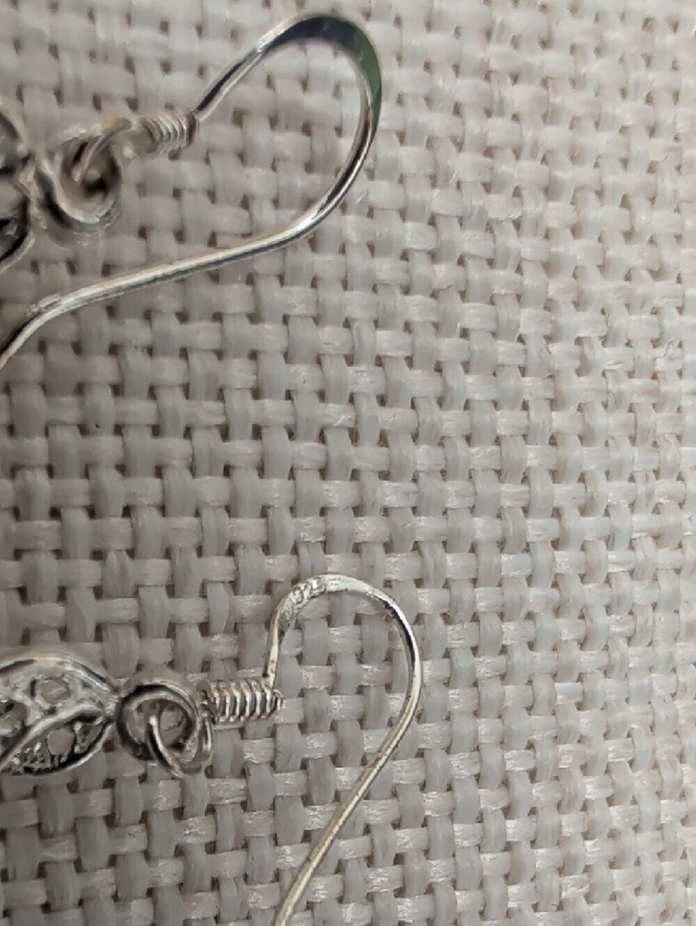 Vintage Sterling Silver 925 Filigree Lace Drop Earrings Dangle Art Nouveau - Picture 11 of 17